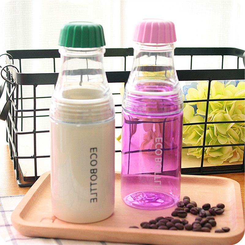 Hot-selling Korean-style simple and creative travel cups, portable baby bottles, water cups, milk bottles, portable plastic cups, soda bottles for couples Specification image