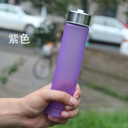 Plastic portable student sports water bottle, creative casual cup, covered water bottle, frosted tea cup Application Scenario