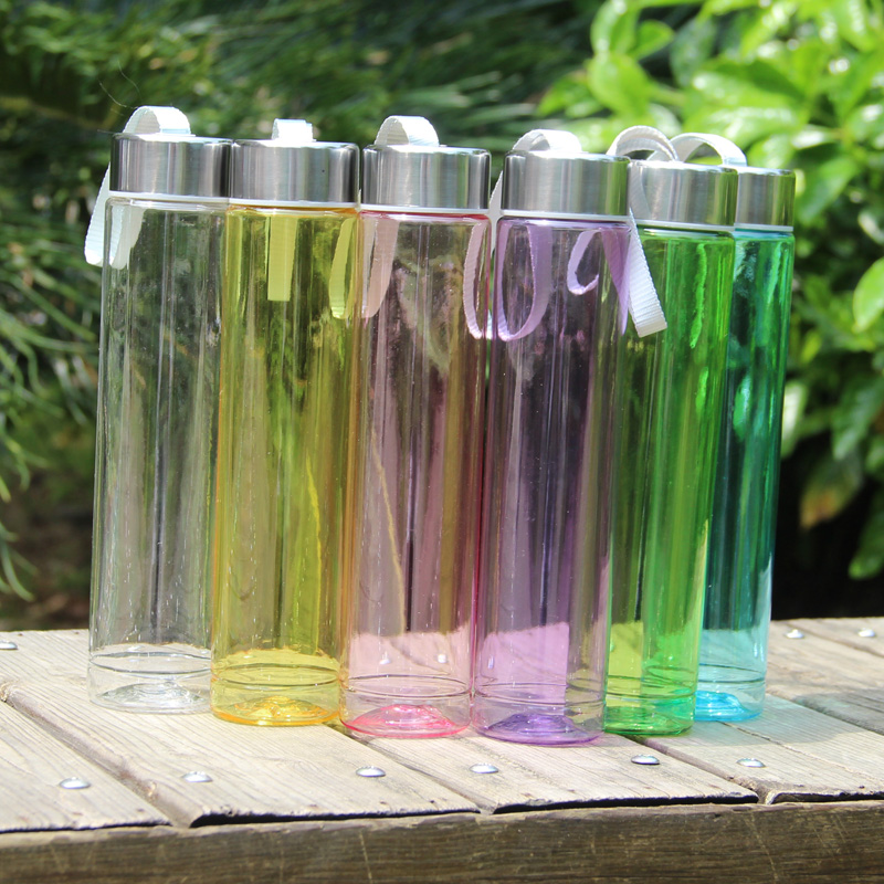 New portable and creative transparent straight couple lollipop cups, cute mini plastic water cups that students can't break details Picture