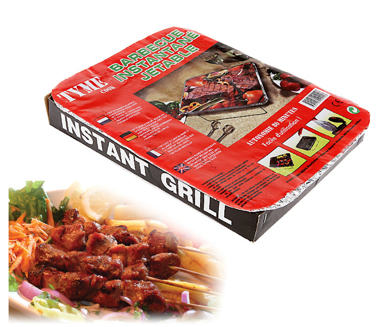 Outdoor disposable oven portable barbecue grill barbecue tray with baked charcoal flammable barbecue charcoal