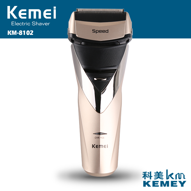 科美KM-8102全身水洗往复式三刀头剃须刀批发刮胡刀混批