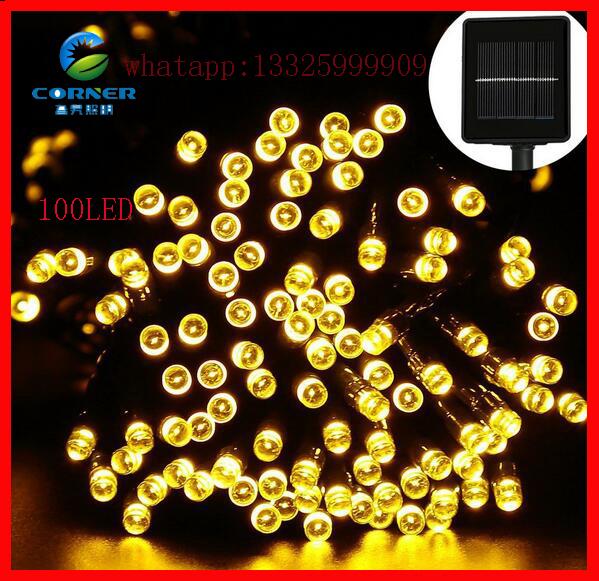 LED Solar Energy Christmas Lights 100LED four-color flashing lights