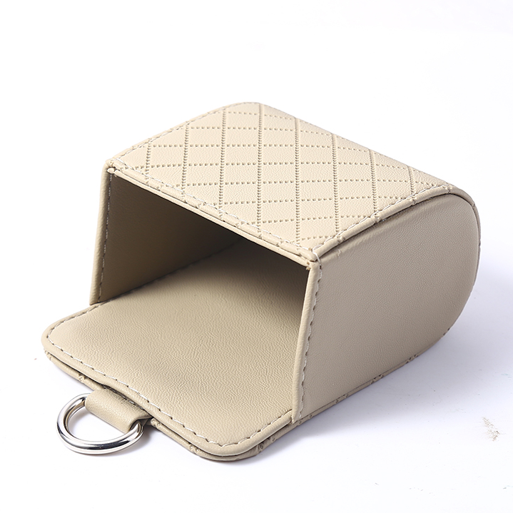 小羊皮纹出风口车载置物袋汽车用手机袋汽车内饰用品细节图