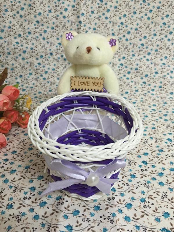 卡哇伊candy 小熊糖果篮 迷你编织篮产品图