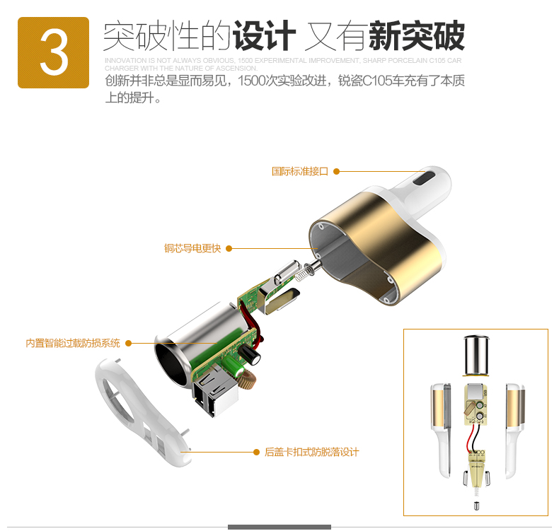 车载手机充电器实物图