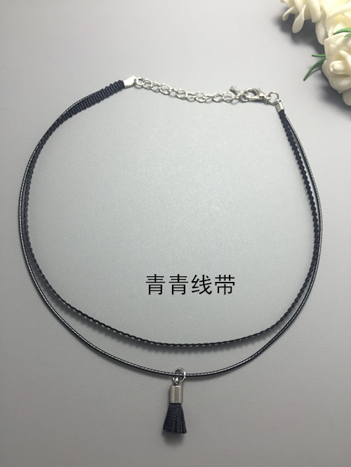 Mini Tassel Necklace Harajuku Vintage Double Clavicle Chain Neck With Collar Collar details Picture