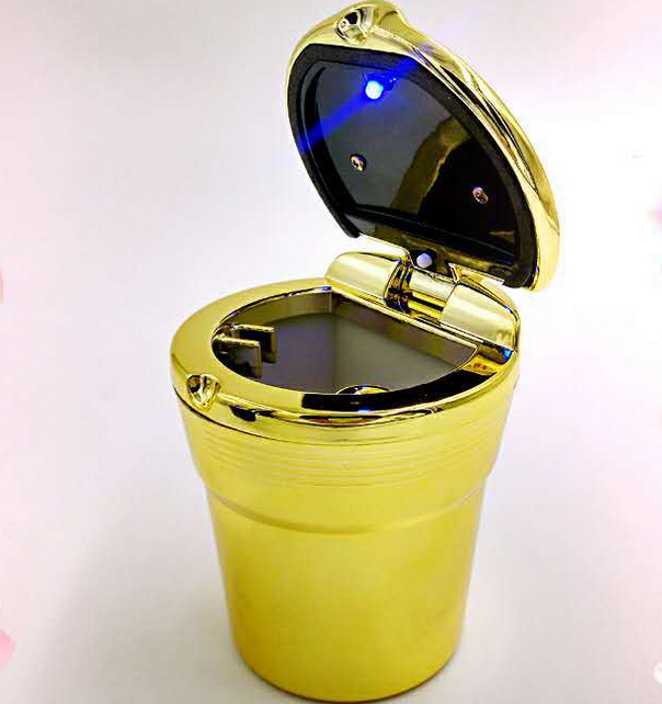 车载创意烟灰缸高档带LED灯汽车用精品烟灰缸汽车内饰用品细节图