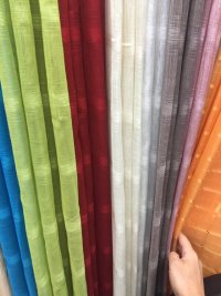 Linen curtain fabric.
