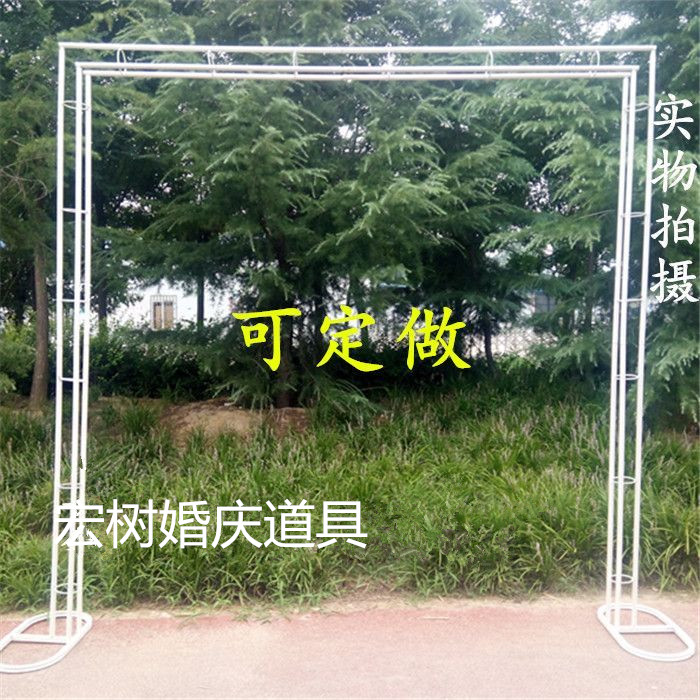 New style foyer square cherry blossom arch frame, silk flower arch frame, wedding props, stage decoration door, happiness door Specification image