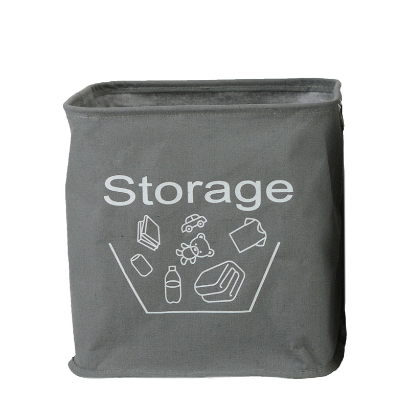 Gold Powder Family Polyester-Cotton Square Storage Basket Home Miscellaneous Toys Finishing Basket Creative Dirty Clothes Basket details Picture