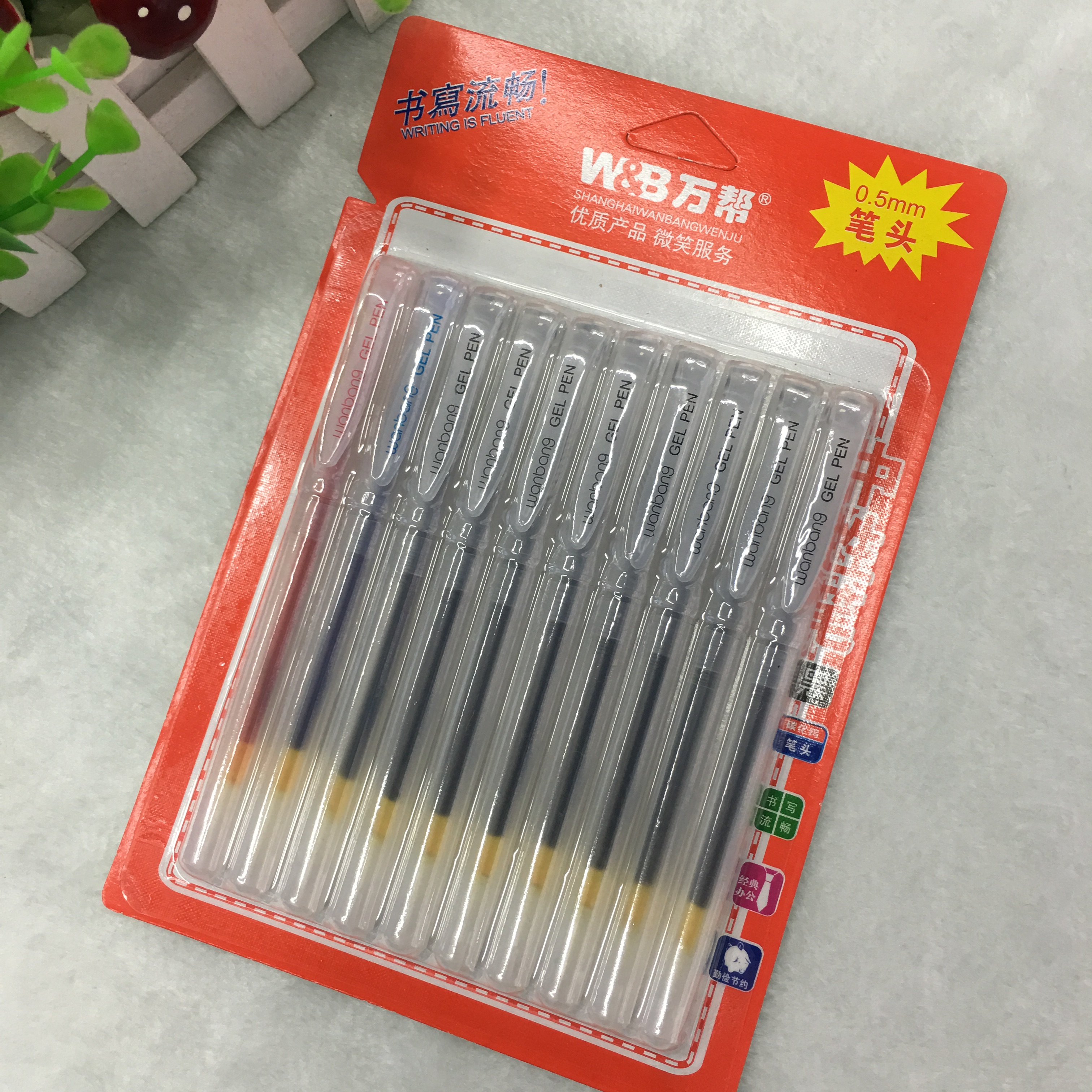 Wanbang 3589 gel pen, office pen, Ballpoint pen, signature Pen, 10 pieces with a suction card, 0.5MM details Picture