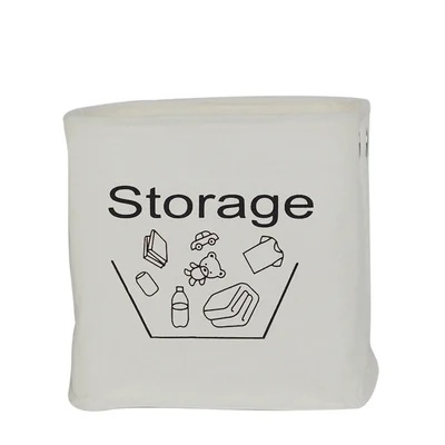 Gold Powder Family Polyester-Cotton Square Storage Basket Home Miscellaneous Toys Finishing Basket Creative Dirty Clothes Basket