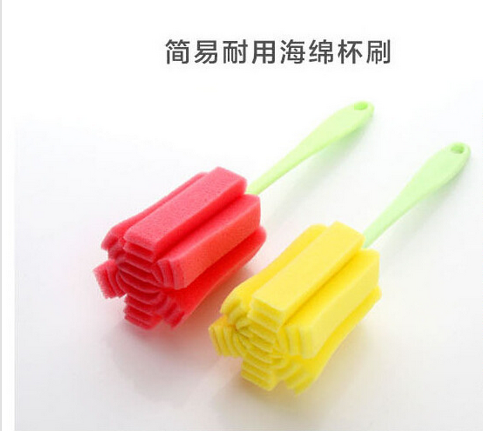 Milk cup brush Simple durable cup brush Sponge cleaning cup brush Cleaning brush color mixed