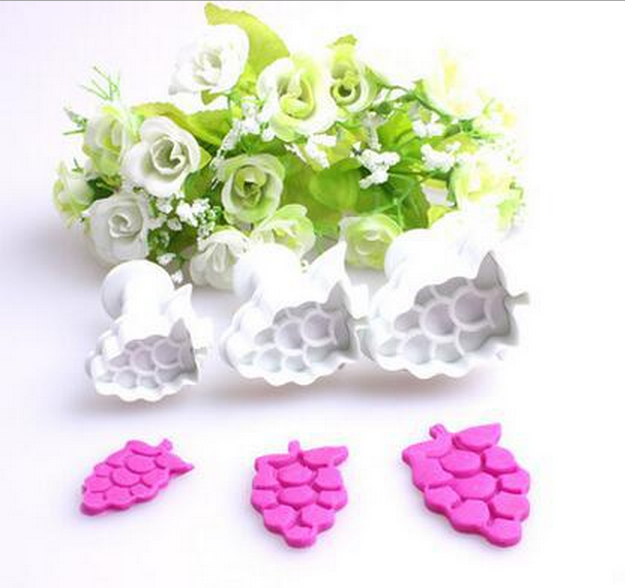 3PCS grapevine leaf - shaped sugar cake printing embossed biscuit slinky OPP plain packaging