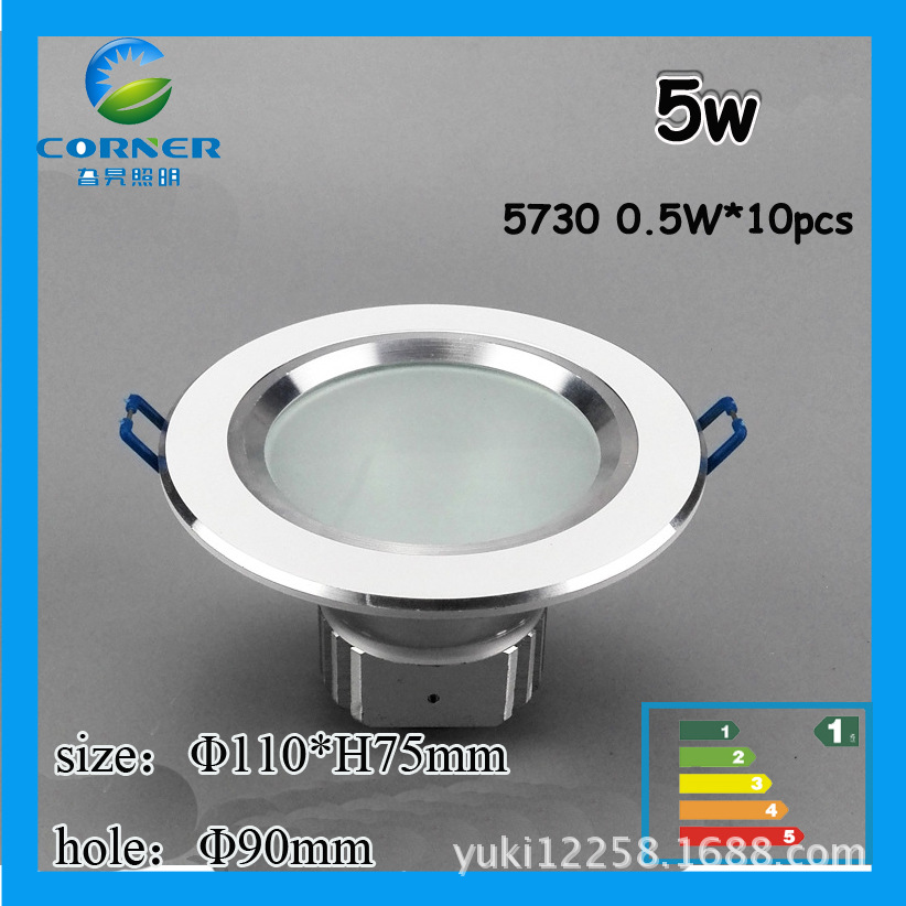 Manufacturer direct LED downlight 5630 patch downlight glass lamp surface baked white