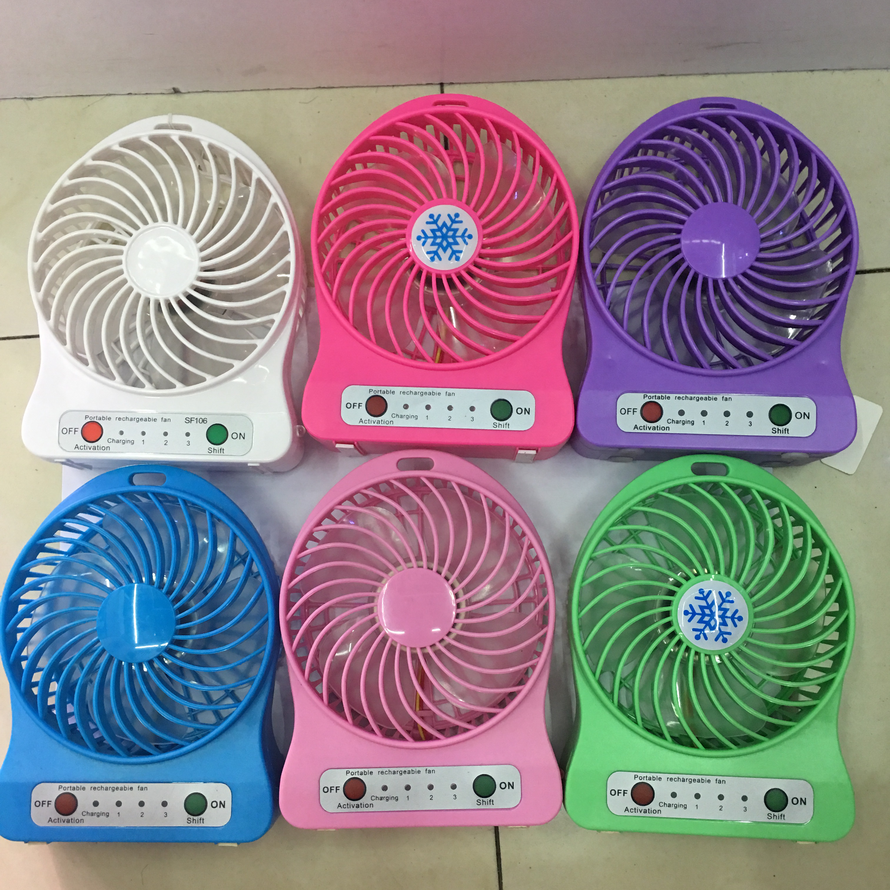 迷你芭蕉扇可充电风扇雪花USB充电风扇手持风扇三档强风扇