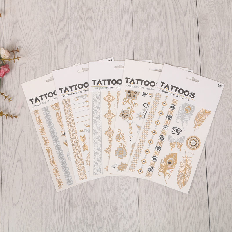 AB烫金银加单色纹身贴72款持久纹身贴纸纹身纸