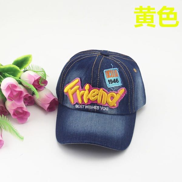 Yiwu Selection Spring and Autumn Day Korean version of the tide male children letter modeling cowboy hat cute children cap woman thumbnail