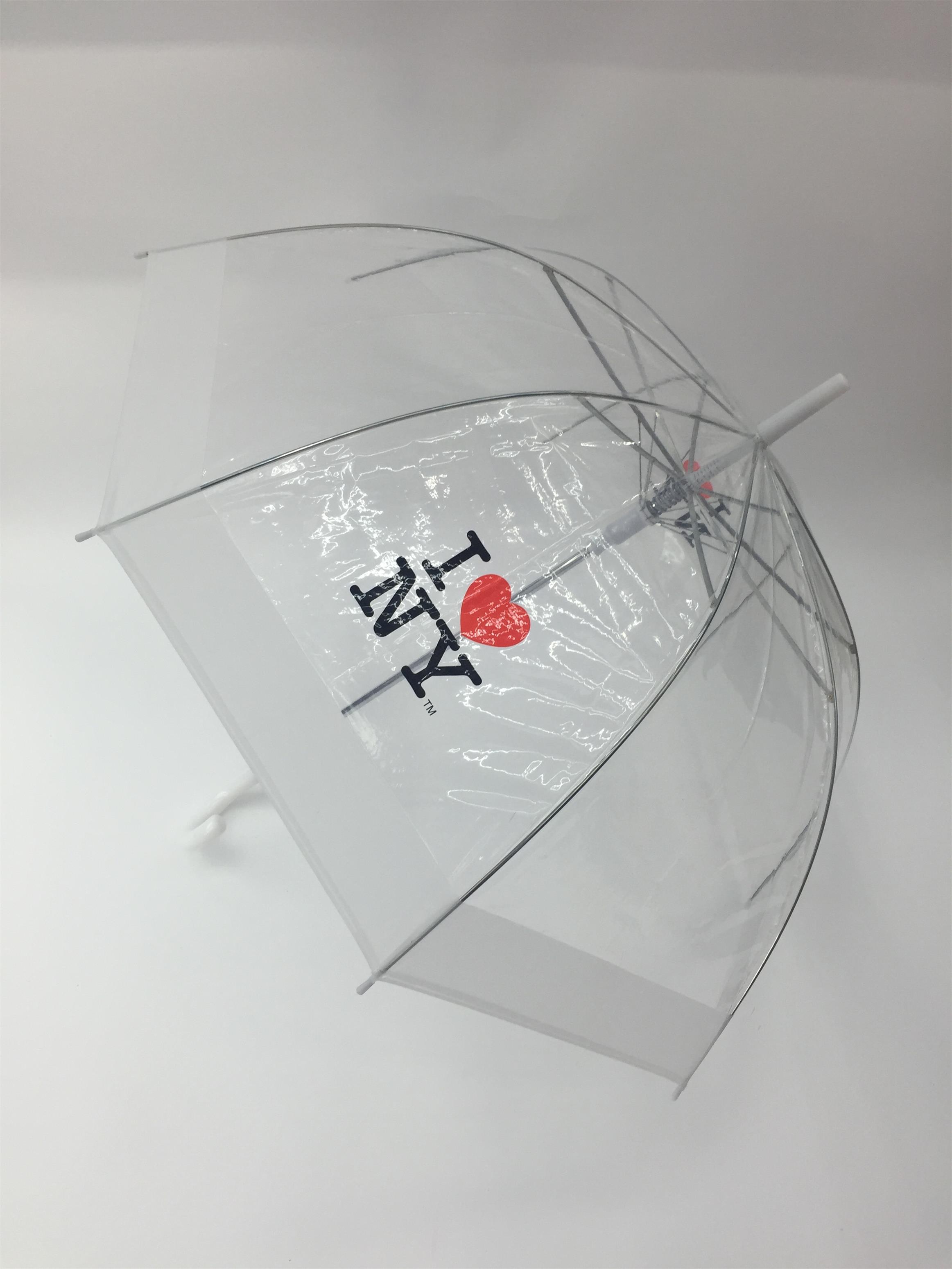 I LOVE RAIN 接边阿波罗伞型 透明塑料直杆伞细节图