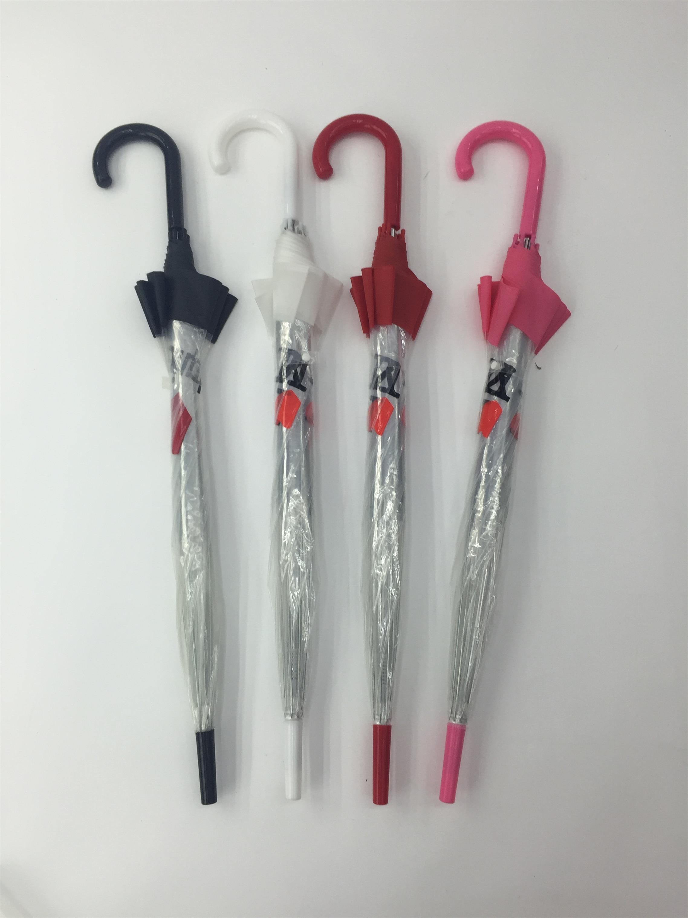 I LOVE RAIN 接边阿波罗伞型 透明塑料直杆伞