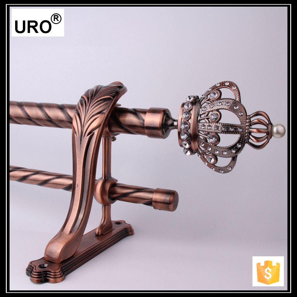 High-quality curtains, double-pole Roman rods, double-track two-track curtain rods, beautiful curtain rod Roman rod accessories, complete set of curtain rods, new Roman rods details Picture