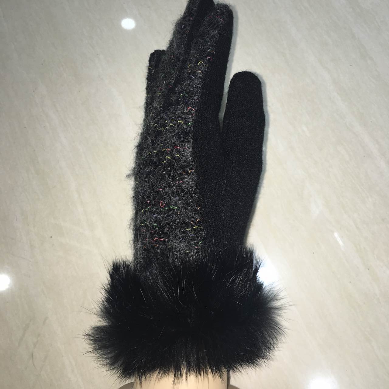 Mujer cachemira moda guantes engrosados guantes calientes