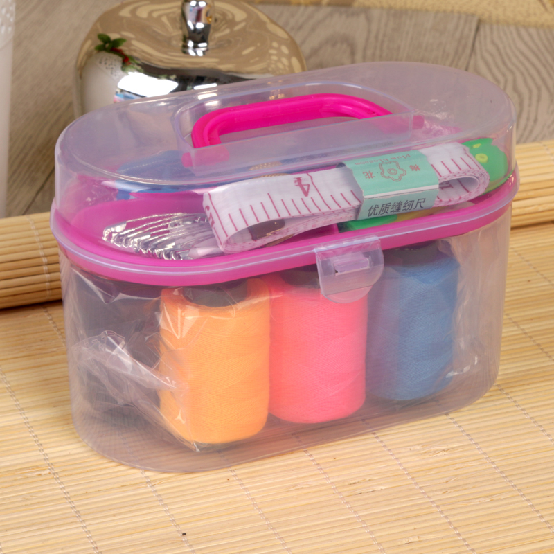 Sewing box medium box Transparent storage box Sewing box Jewelry box portable empty box