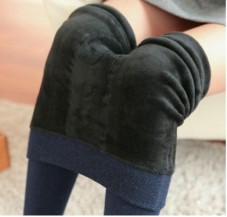 Seven color cotton leggings thick warm non-fleece seamless one-piece pants with fleece foot leggings
