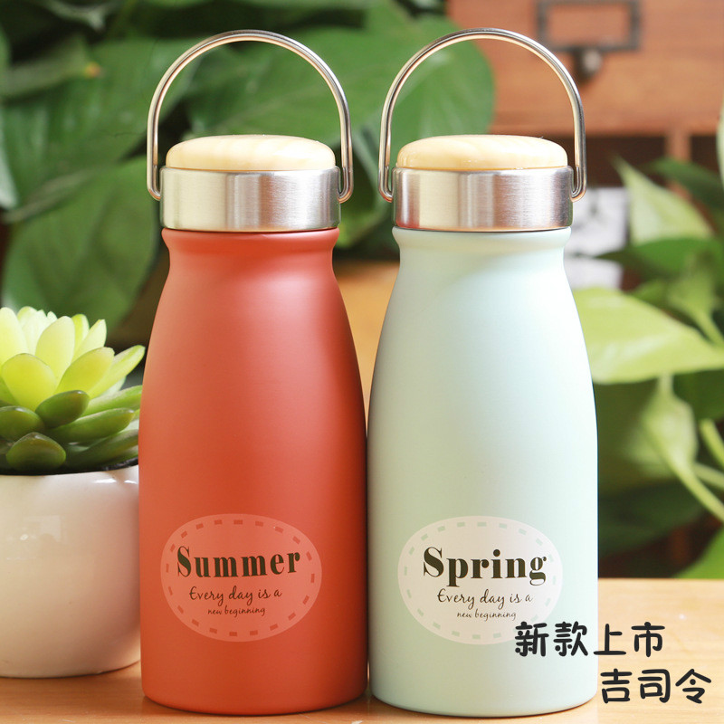 Yililai portable insulated cup, creative stainless steel water cup for female students, portable insulated bottle, vacuum large-bellied cup Specification image