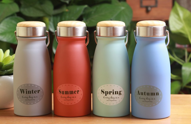 Yililai portable insulated cup, creative stainless steel water cup for female students, portable insulated bottle, vacuum large-bellied cup