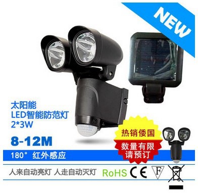 Venta caliente exportada a japón 6W led solar humano ir sensor patio luz luz de pared inteligente
