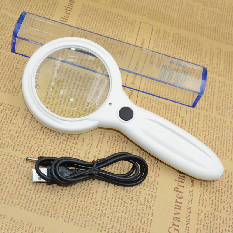 Jinghui manufacturers straight hand-held straight handle six lights with USB magnifying glass students prepare lessons
