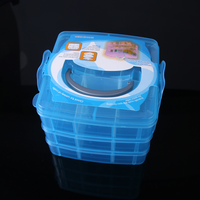 New small three-layer 6-cell storage box jewelry parts box beaded finishing box thumbnail