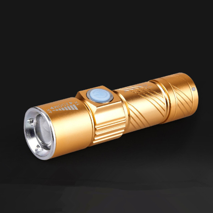CREE Mini rechargeable LED flashlight waterproof night lighting USB flashlight