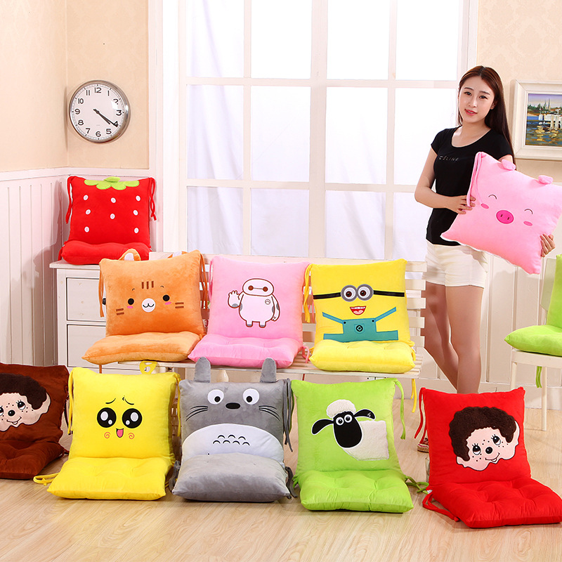 卡通办公室椅子腰靠垫子一体学生连体坐垫餐椅垫批发