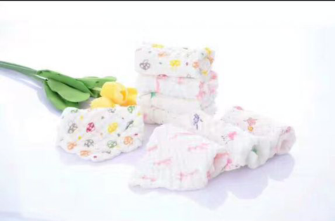 Pure Cotton Printed Folding Square Towel Universal Easy To Use Pure Cotton Super Towel Skin Friendly Saliva Towel Soft And Comfortable details Picture