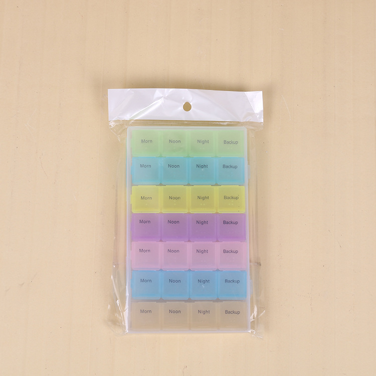Colorful 28 boxes of medicine jewelry transparent loose beads electronic accessories buttons beaded rectangular plastic box thumbnail