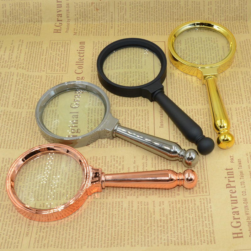 75 Plastic straight handle magnifying glass Stamp collecting and newspaper reading magnifying glass for the elderly