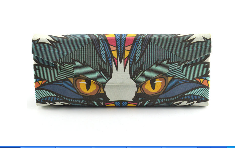New animal wood 90 glasses case folding wallet handcrafted glasses case set wholesale, available in leather and kraft paper Specification image