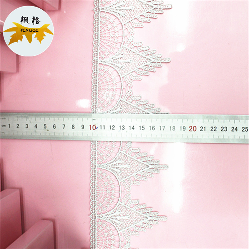 Factory direct sales of water-soluble embroidered lace single-sided triangular clothing polyester lace Application Scenario