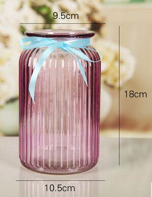 家居装饰摆件彩色玻璃透明小花瓶 创意欧式花瓶水培绿萝插花花器产品图