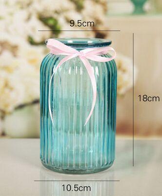 家居装饰摆件彩色玻璃透明小花瓶 创意欧式花瓶水培绿萝插花花器细节图