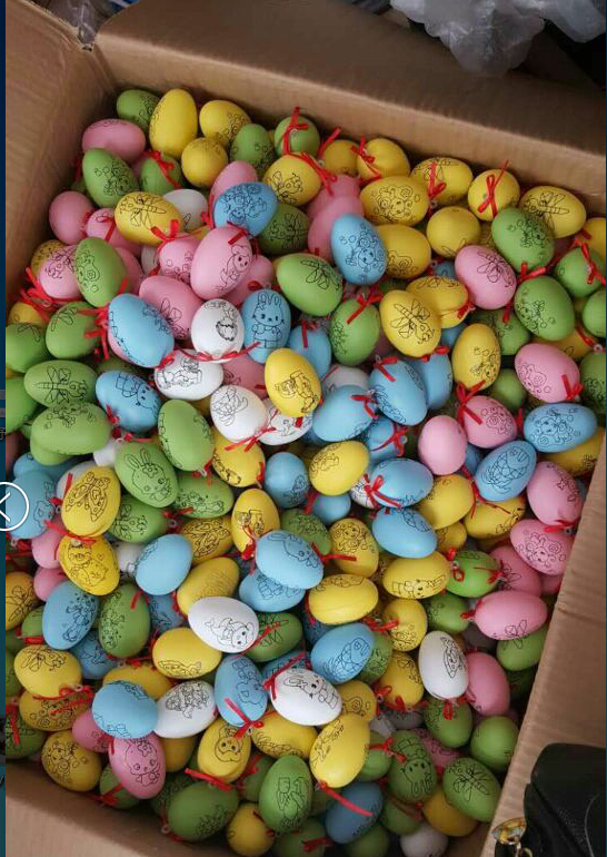 卡通彩绘手绘蛋壳幼儿手工制作玩具复活节彩蛋仿真假鸡蛋