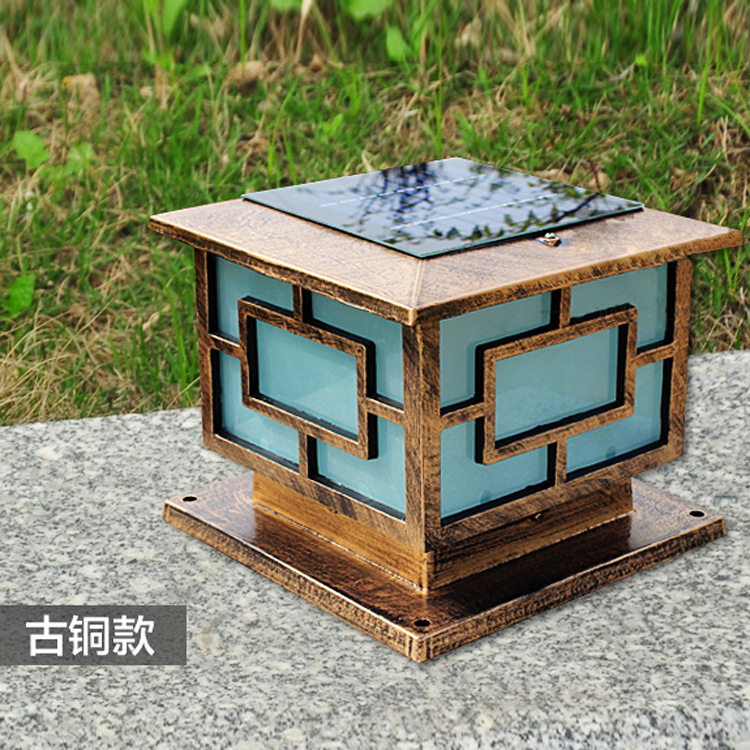Solar wall pillar lamp Outdoor home LED garden lamp landscape lamp
