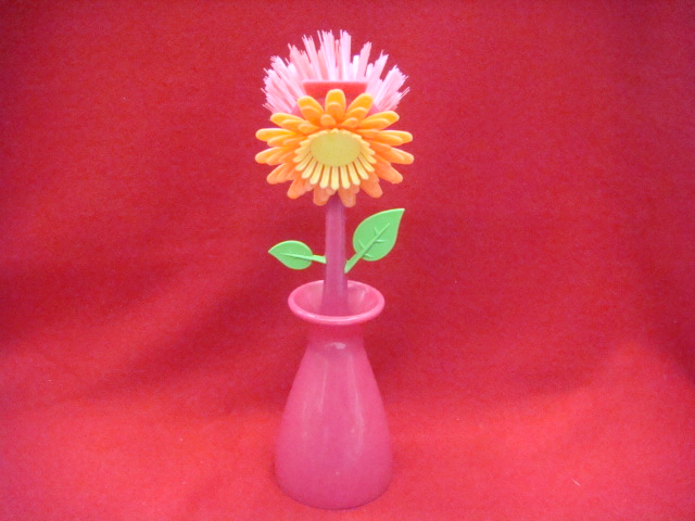 创意时尚太阳花锅刷 塑料刷 带座锅刷 厂家直销产品图