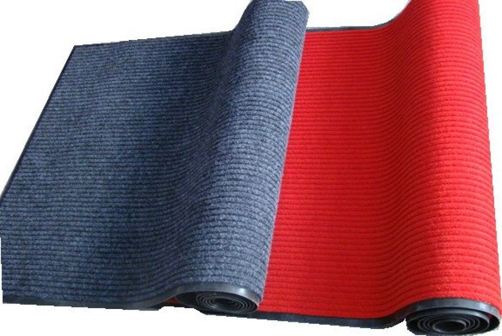 Double-striped hotel corridor mat, passageway sound insulation mat, anti-slip floor mat at the entrance, double-striped carpet roll, 0.9*15 meters details Picture