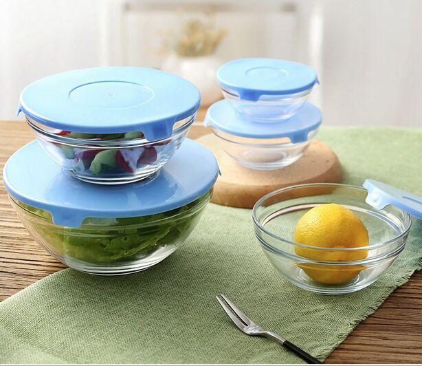 无铅玻璃泡面碗杯创意家用带盖米饭碗日式汤碗大碗凉拌沙拉蔬菜碗