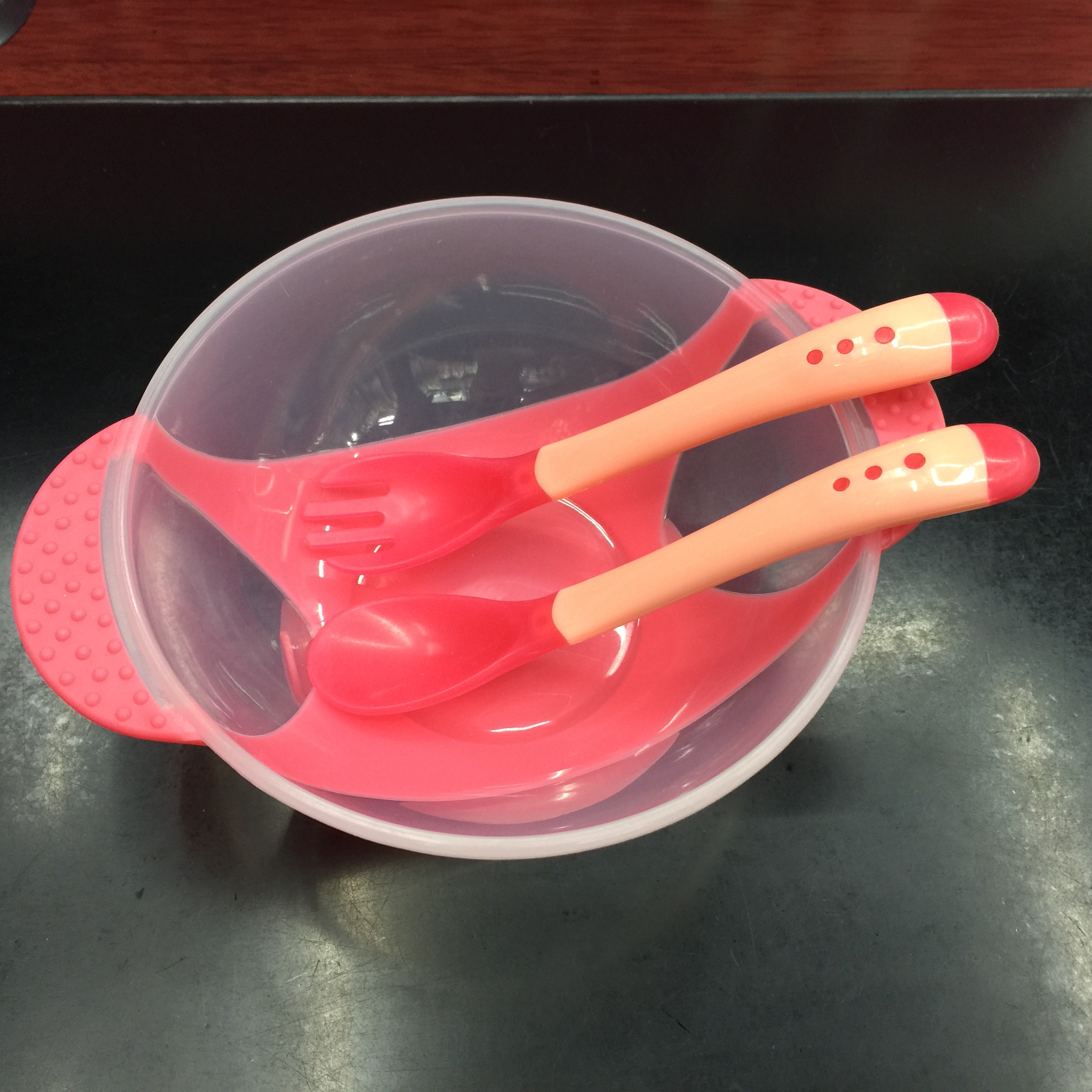 宝宝吸盘碗 婴儿辅食碗 创意叉勺碗