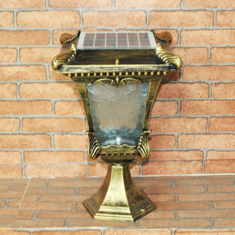 Solar LED door post wall lamp Household column outdoor lighting yard lamp