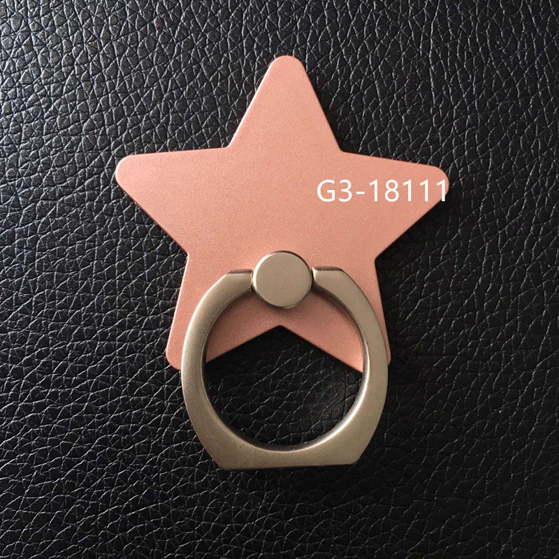 Solid-color five-pointed star phone ring stand, sparkling little star ring stand, creative lazy person ring stand details Picture